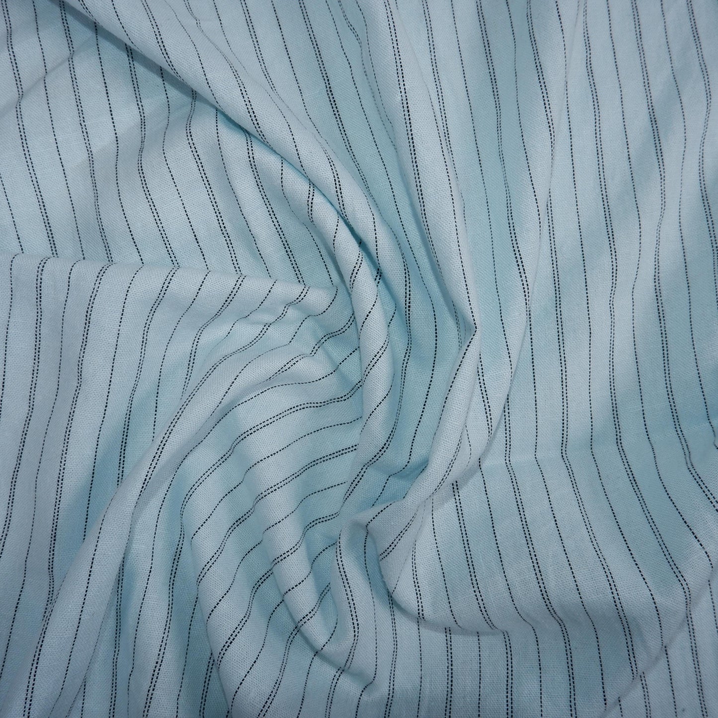 100% linen fabric with stripes in pale greenm Medium weight 180gsm striped linen fabric - perfect for clothing, curtains or home textile.