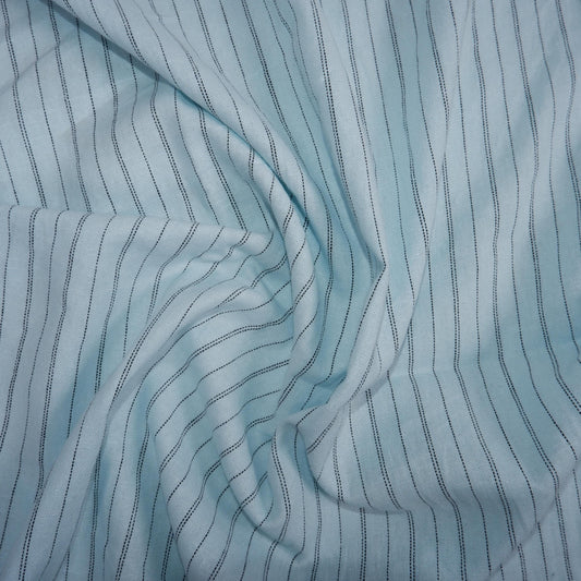 100% linen fabric with stripes in pale greenm Medium weight 180gsm striped linen fabric - perfect for clothing, curtains or home textile.