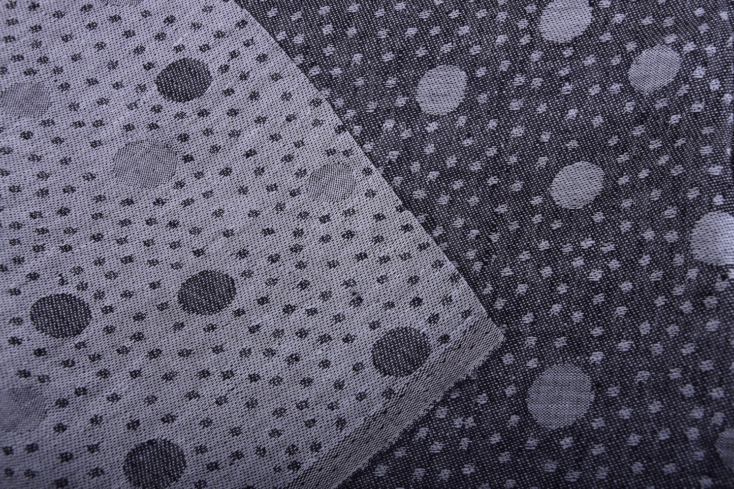 100% linen fabric Medium weight 190gsm. Black grey polka dots reversable double side. flax for crafting, table linen, napkins, jackets etc