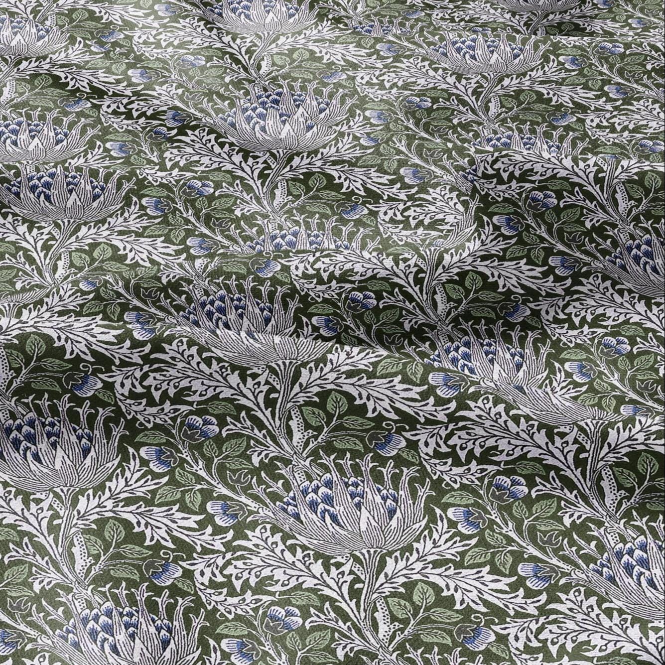 William Morris Artichoke 100% LINEN Art and Crafts Fabric - Victorian 200gsm flax linen fabric botanical floral 2537