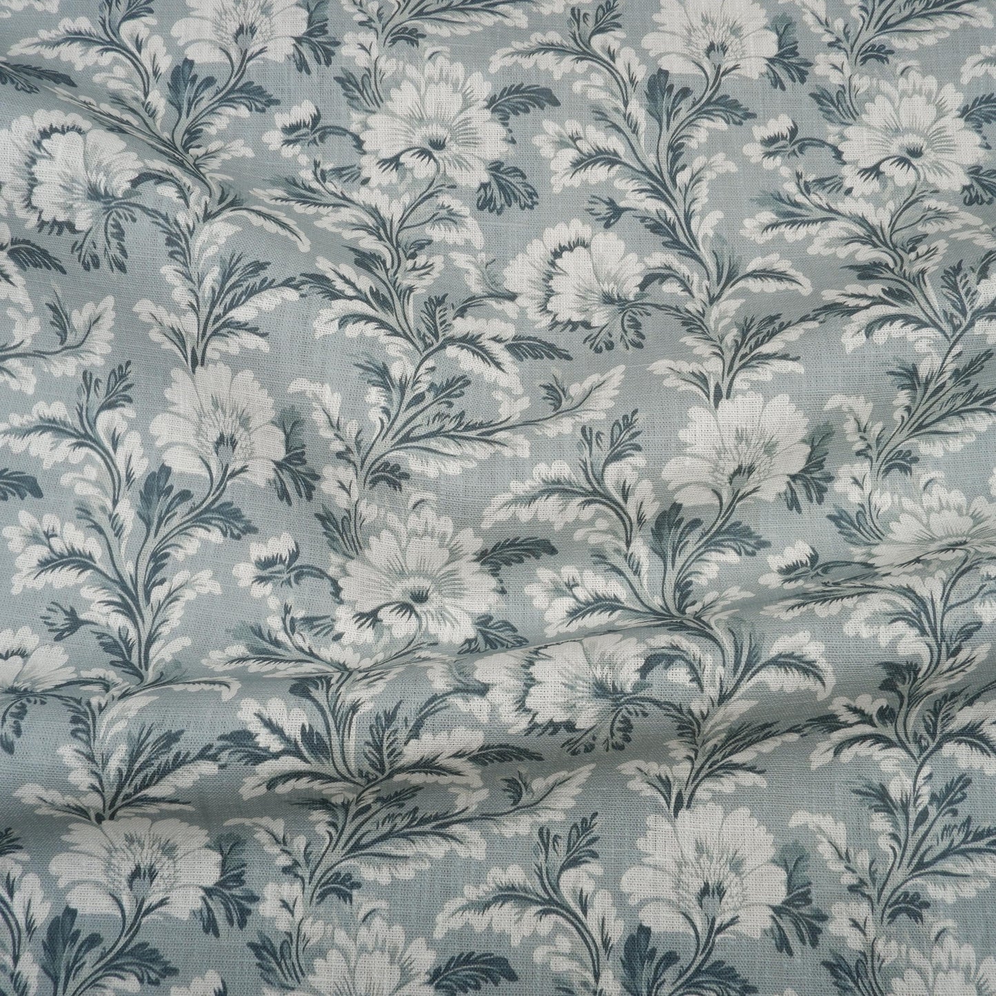 100% LINEN Fabric green floral pattern on linen fabric - floral botanical Fruit heavy linen fabric for upholstery home decor