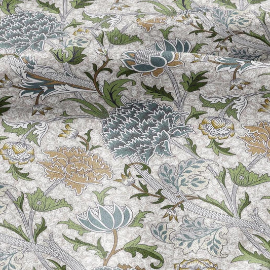 100% linen fabric William Morris Cray blue print - Victorian Art crafts linen Fabric - Historical pattern fabric upholstery dress making 2531