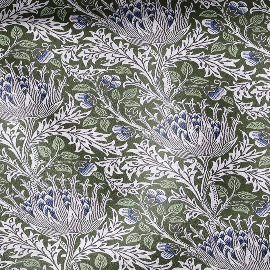 William Morris Artichoke 100% LINEN Art and Crafts Fabric - Victorian 200gsm flax linen fabric botanical floral 2537