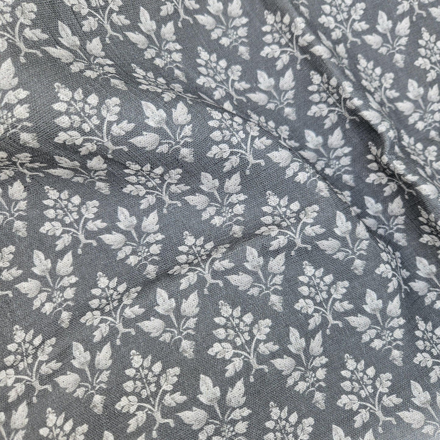 100% LINEN Fabric block print grey - heavy linen fabric for upholstery home decor or medium for clothing 2560
