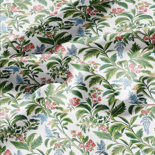 100% LINEN Fabric tropical flower print linen - floral fabric for upholstery home decor dress making 2354