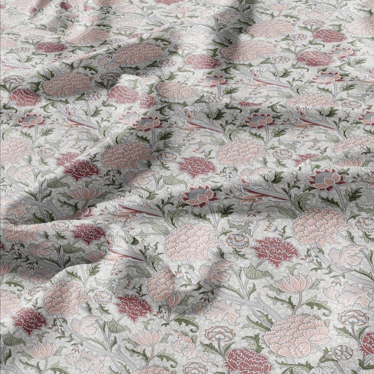 100% linen fabric William Morris Cray print - Victorian Art crafts linen Fabric - Historical pattern fabric upholstery dress making