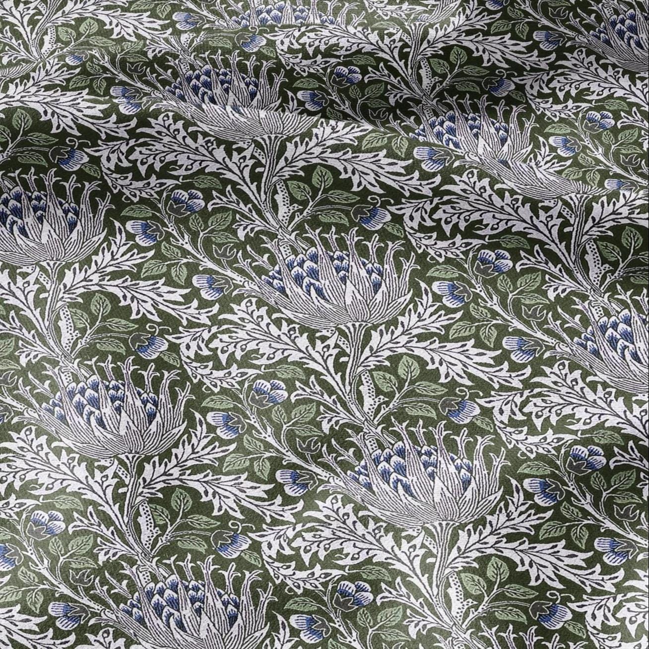 William Morris Artichoke 100% LINEN Art and Crafts Fabric - Victorian 200gsm flax linen fabric botanical floral 2537