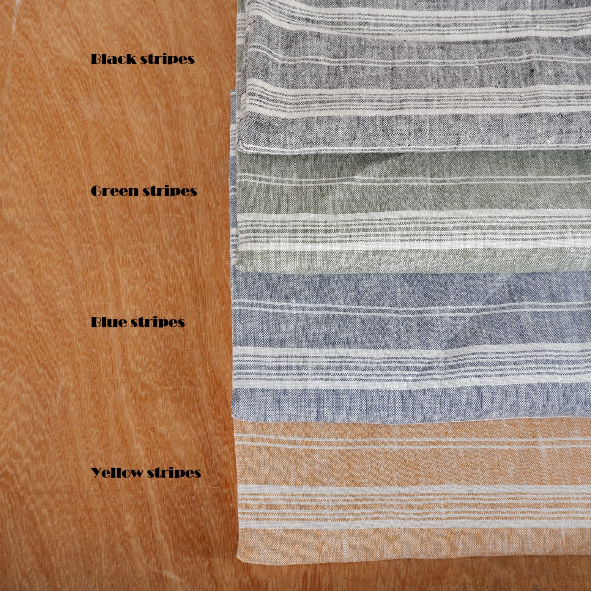 Blue Cottage stripes - heavy linen fabric - T311