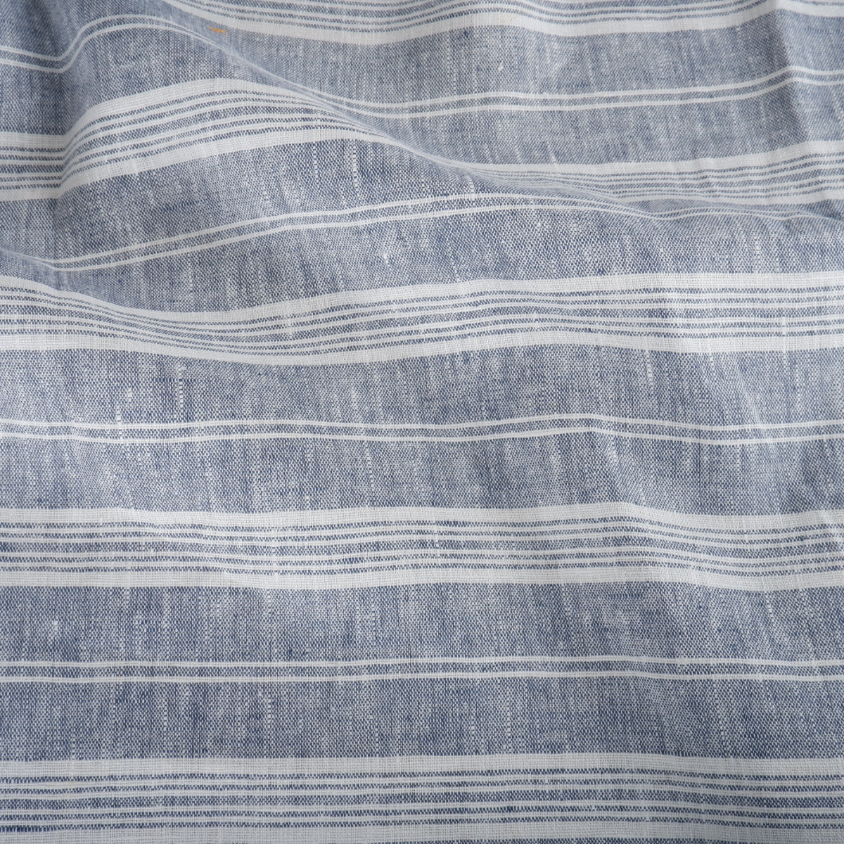 Blue Cottage stripes - heavy linen fabric - T311