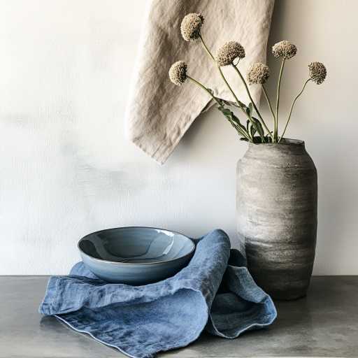 Swedish blue linen kitchen towel