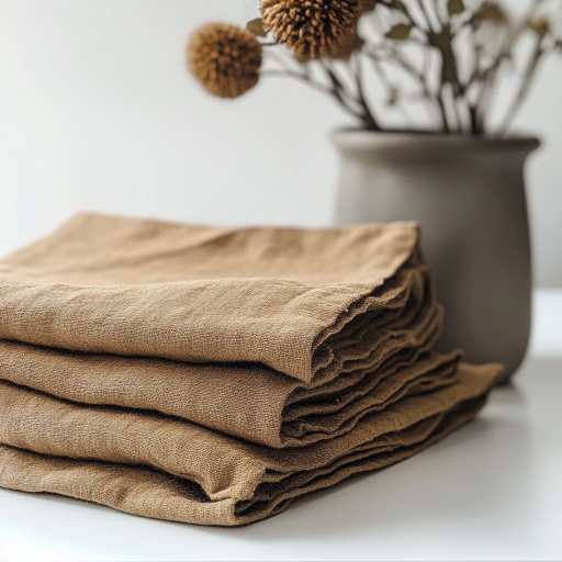 Caramel brown linen kitchen towel