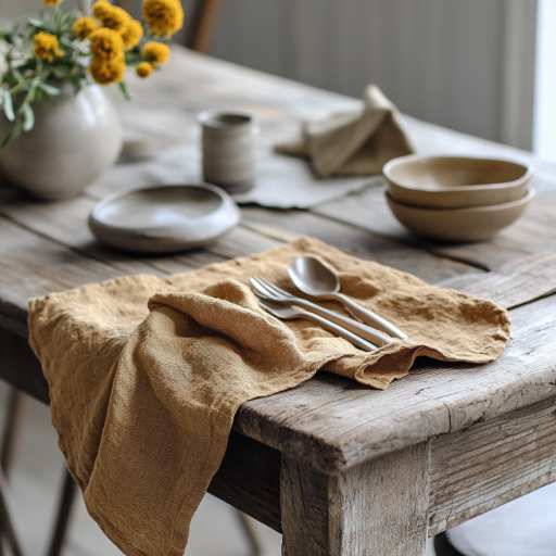 Caramel brown linen kitchen towel