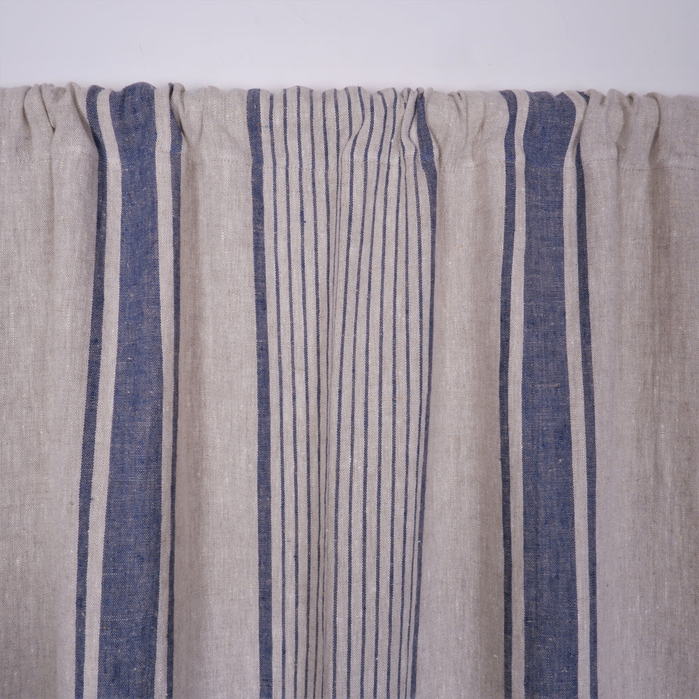 Linen curtains - with rod pocket - Village black