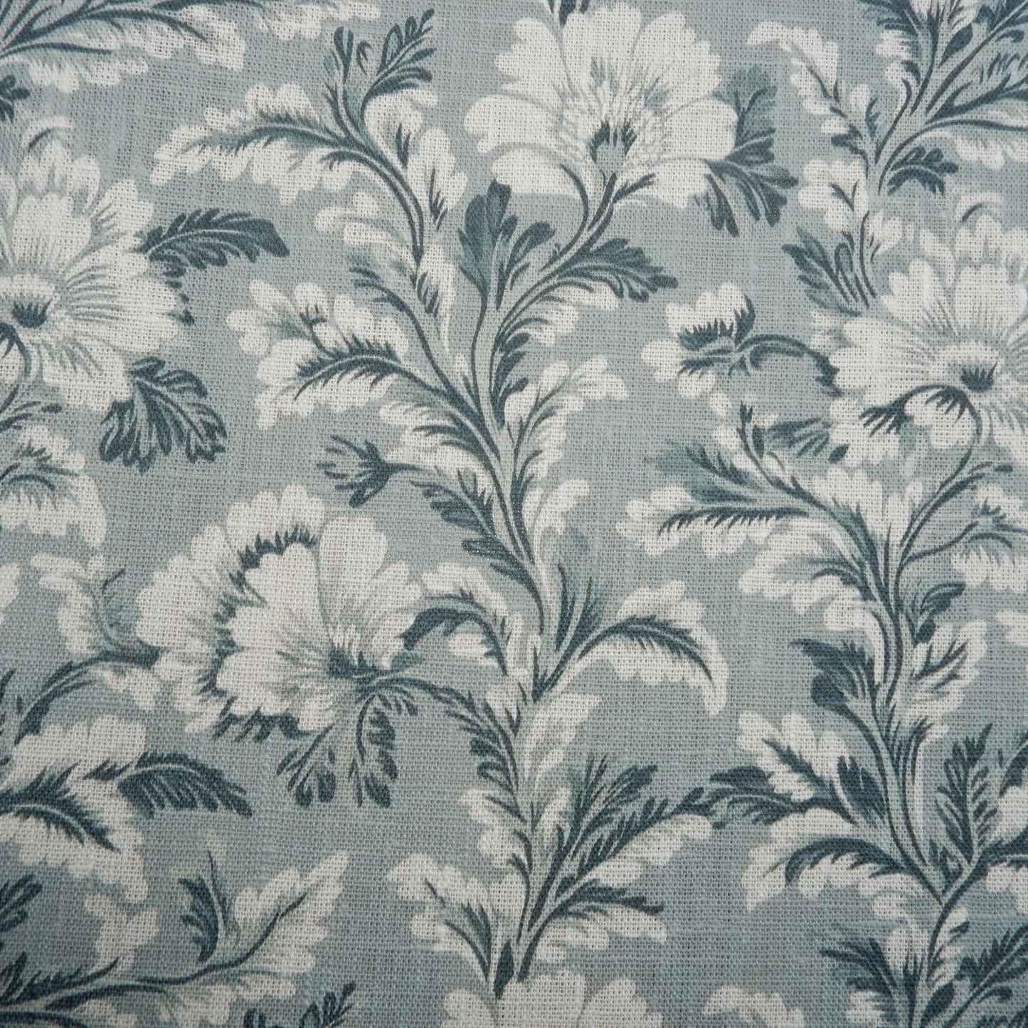 100% LINEN Fabric green floral pattern on linen fabric - floral botanical Fruit heavy linen fabric for upholstery home decor