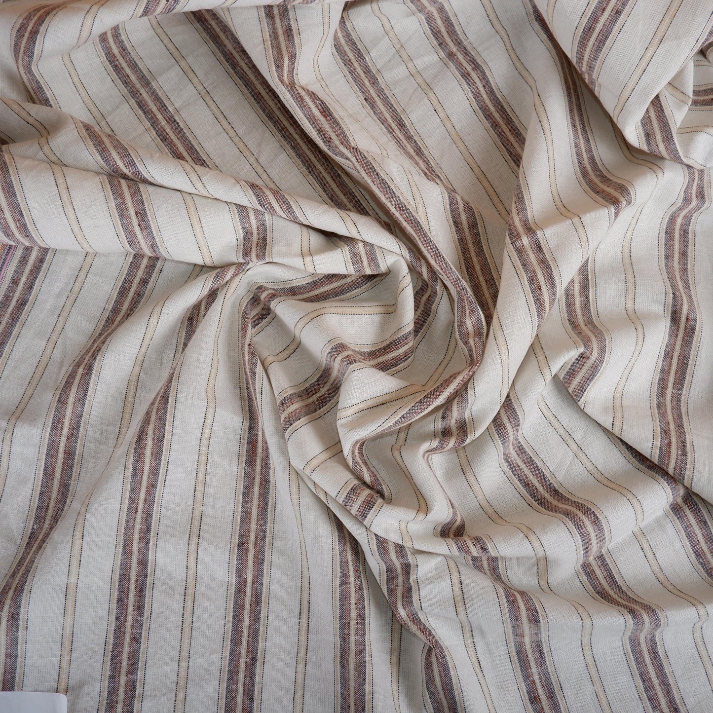 Premium Linen striped Fabric in red navy white | Medium weight multicolor stripes Copenhagen Stripe for clothing home textile