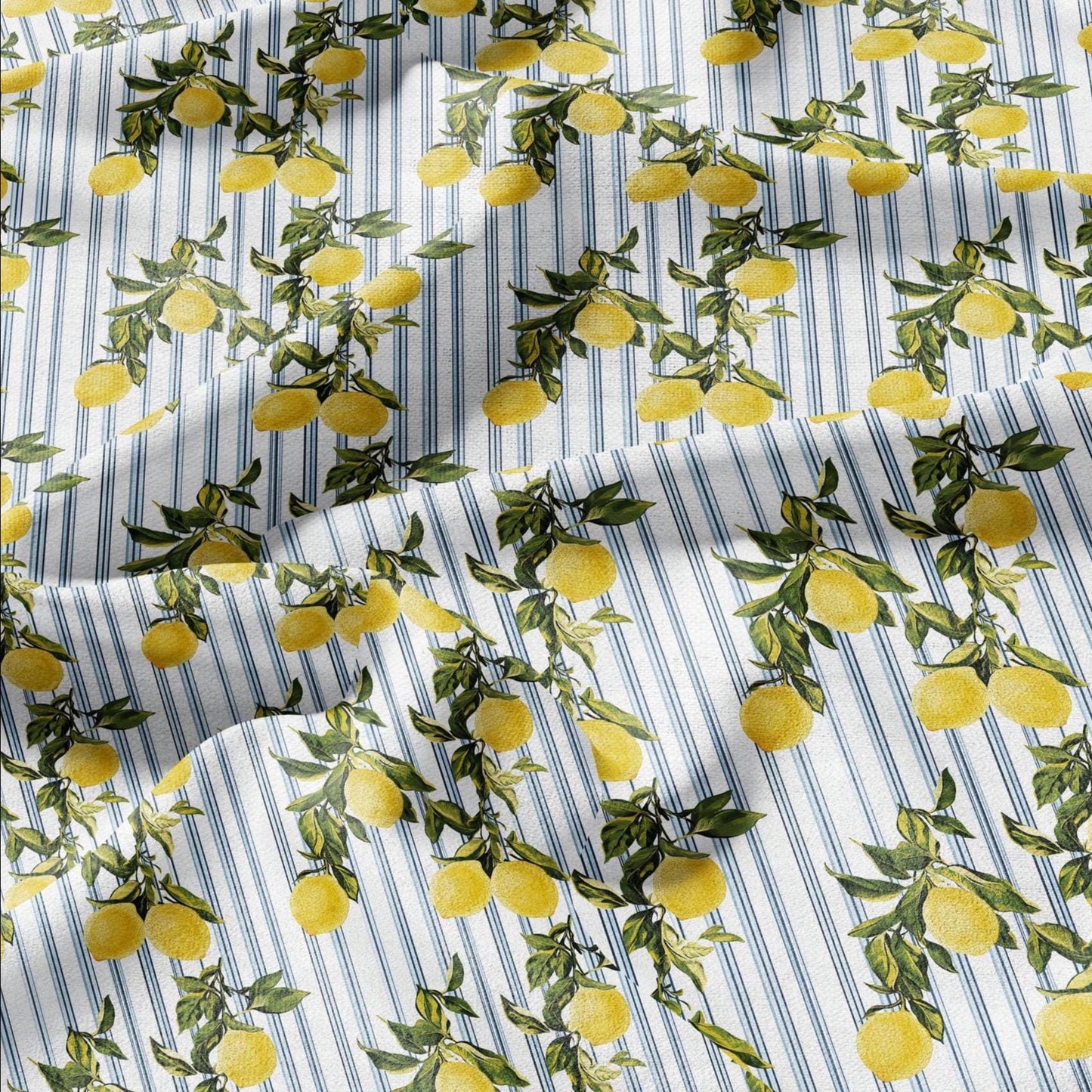 100% LINEN Fabric with lemon stripe pattern - linen fabric for upholstery home decor dressmaking clothing sewing LithuanianLinen