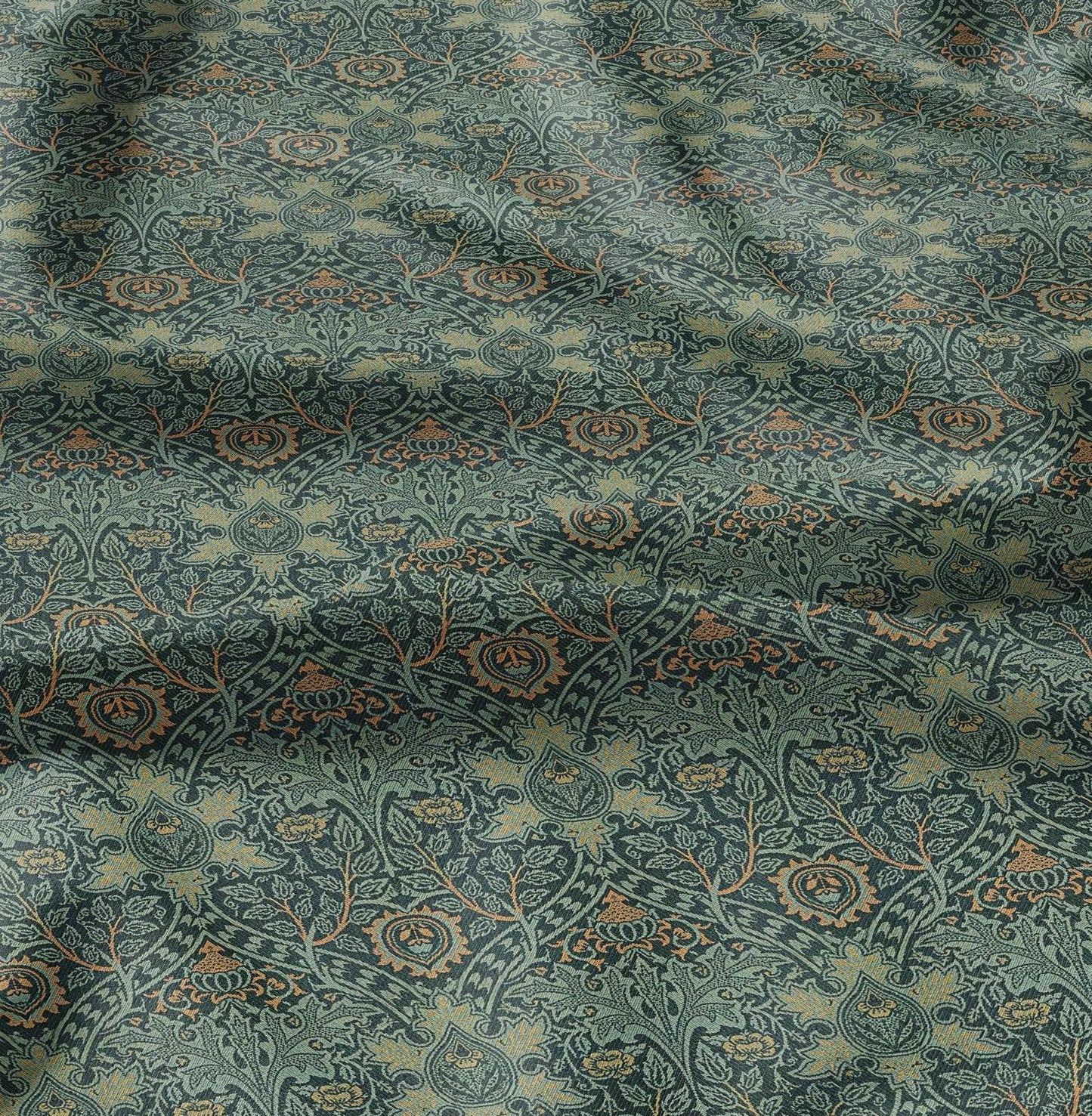 William Morris Ispahan print 100% LINEN, Victorian Art and crafts linen fabric botanical Historical upholstery home textile
