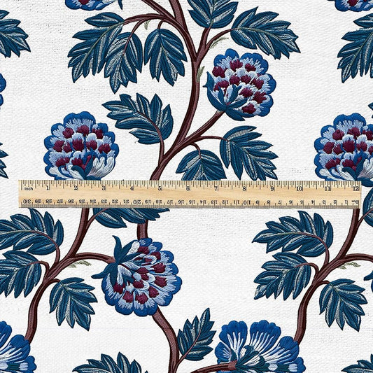 100% linen fabric stripe blue print - Vintage grain sack geometric - Historical pattern upholstery dress making 3430