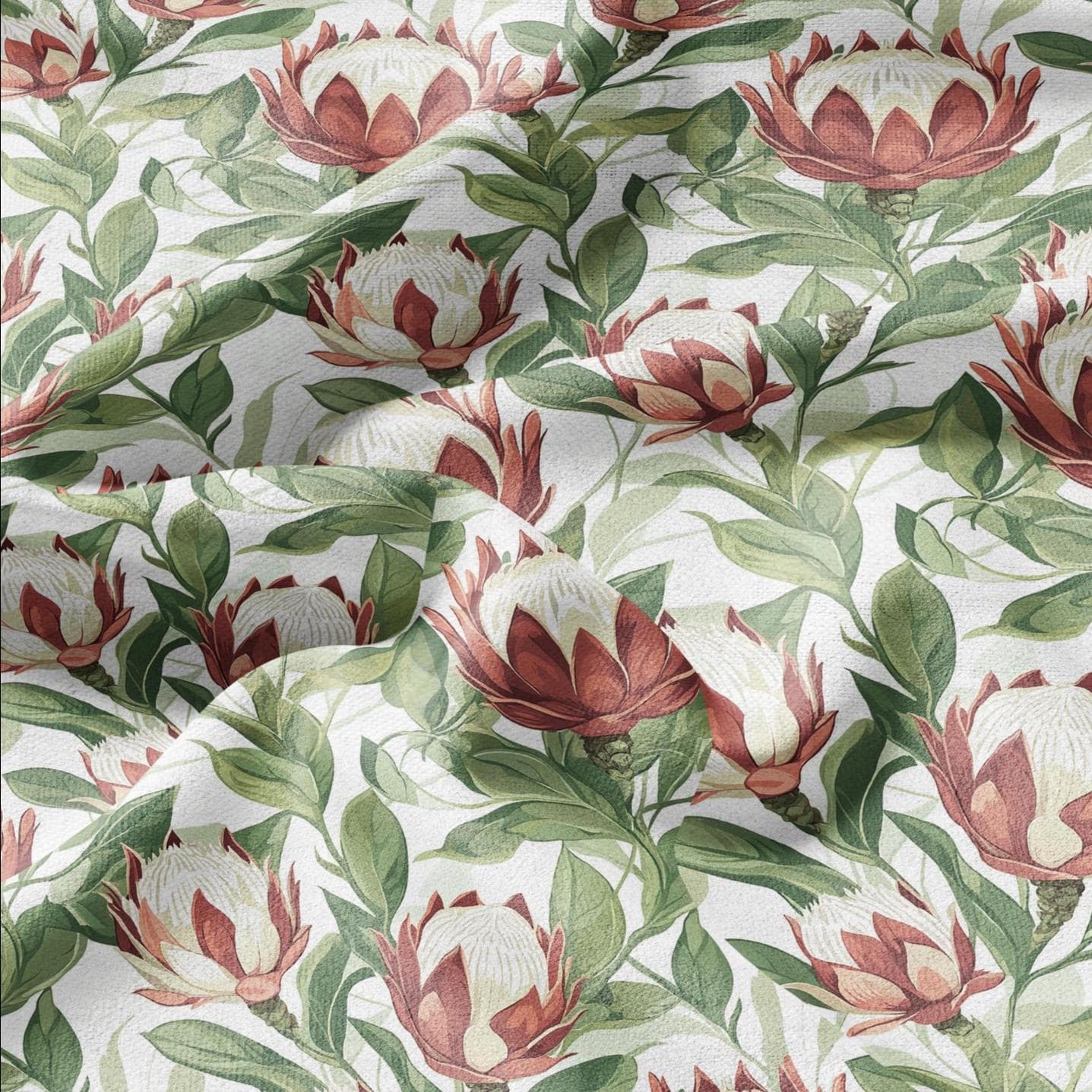 100% LINEN Fabric Tropical flowers - floral Fabric by Yard by LithuanianLinen for upholstery dressmaking curtains home textile 2037
