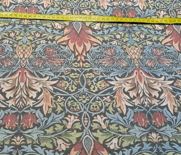 William Morris Snakehead 100% LINEN Art and Crafts Fabric , William Morris 200gsm flax linen fabric botanical floral