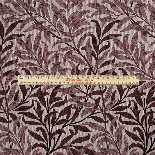 100% LINEN Fabric UPHOLSTERY 12oz - William Morris Bough Willow brown - Modern Vintage Victorian floral upholstery 2981B