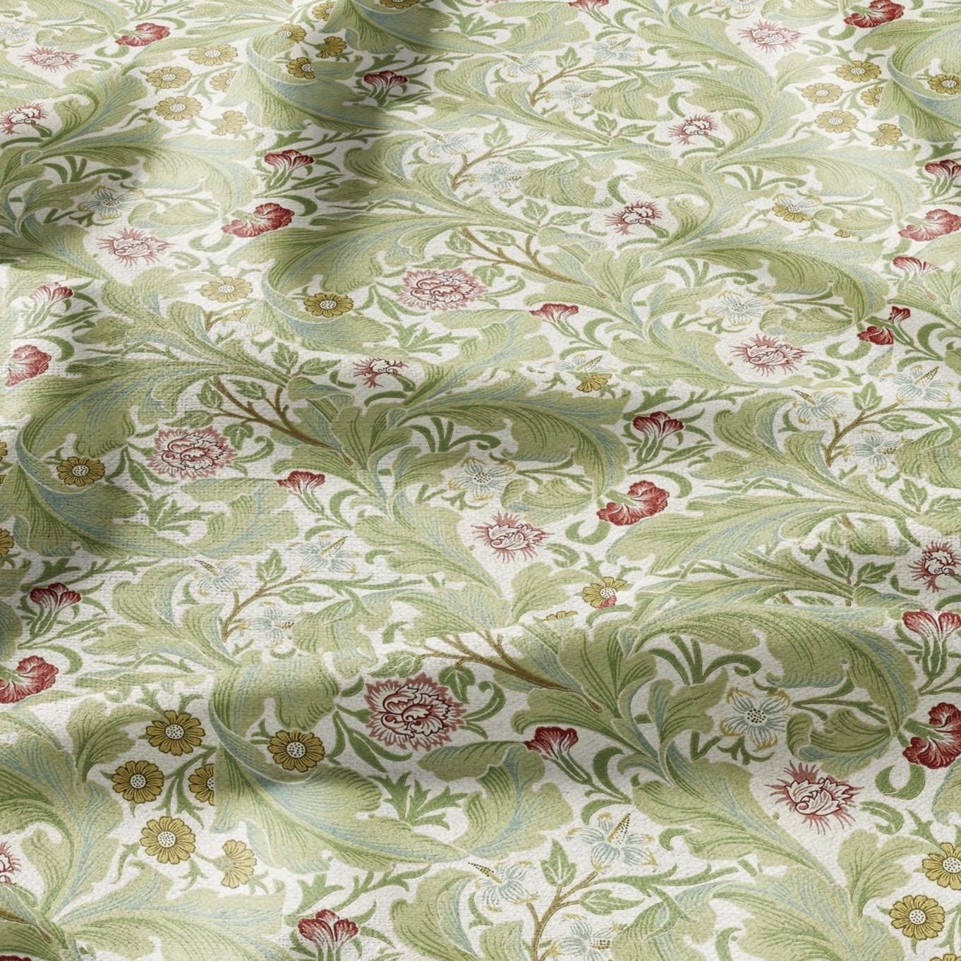 William Morris Leicester print on 100% LINEN - Victorian Art crafts linen Fabric - Linen fabric botanical Historical upholstery home textile