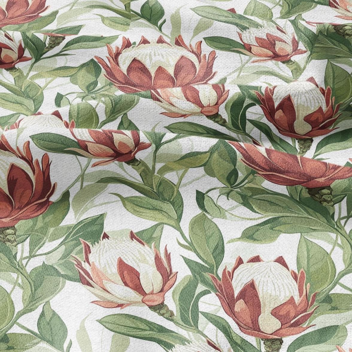 100% LINEN Fabric Tropical flowers - floral Fabric by Yard by LithuanianLinen for upholstery dressmaking curtains home textile 2037