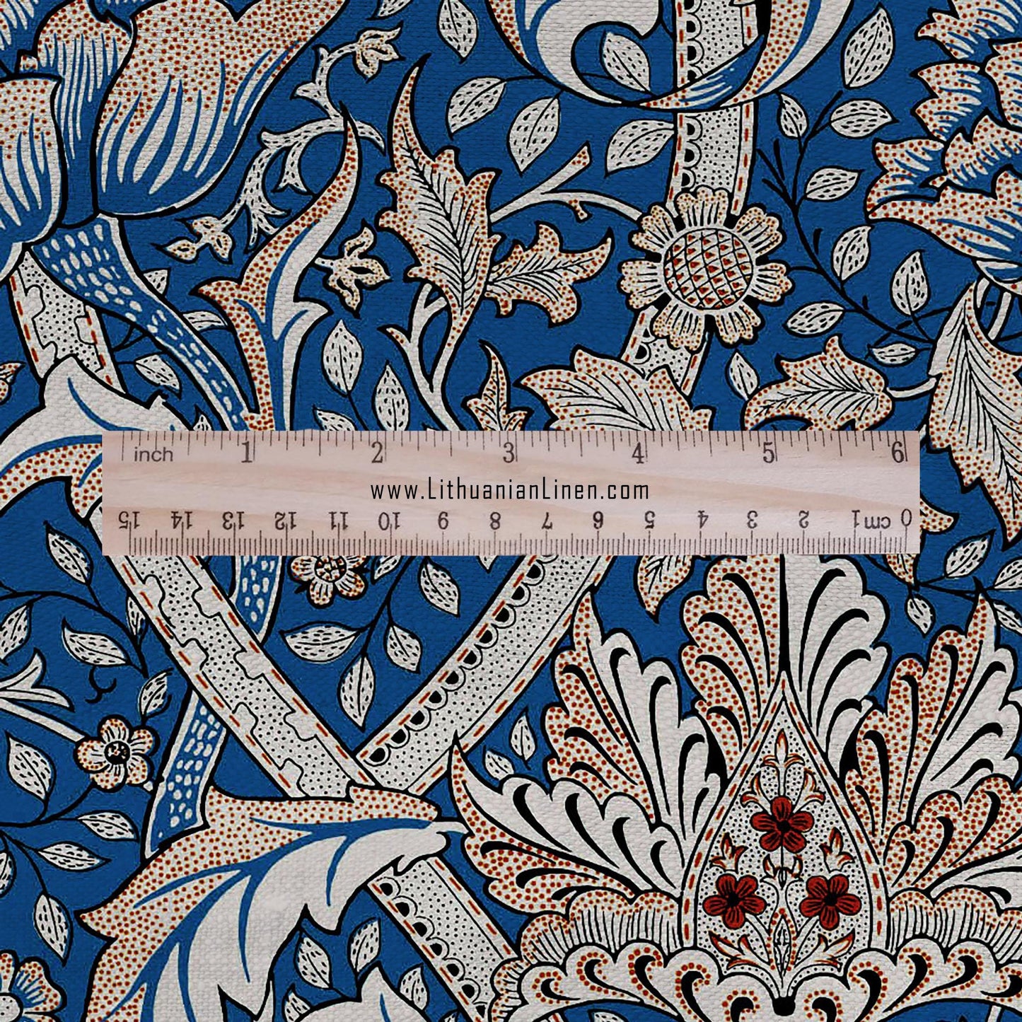 William Morris Windrush blue print on 100% LINEN - Victorian Art crafts linen Fabric - botanical Historical upholstery home textile