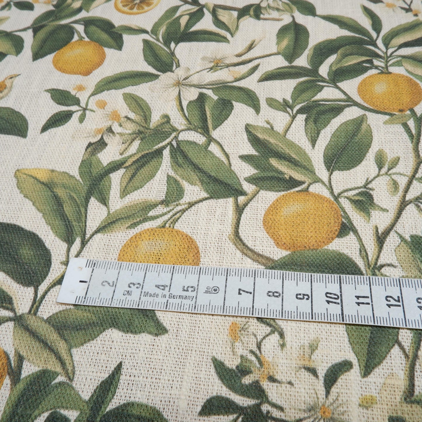 100% LINEN Fabric Italian lemon pattern on linen fabric - linen fabric for upholstery home decor dressmaking clothing sewing LithuanianLinen