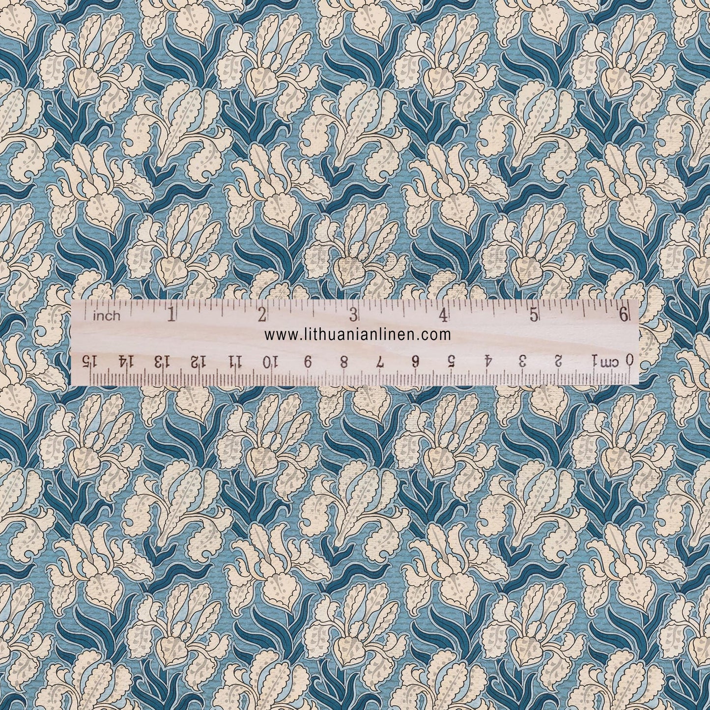 100% linen Art Nouveau Print fabric for Curtain Upholstery Cushion - Floral fabric IRIS - fabric material for dress making sewing