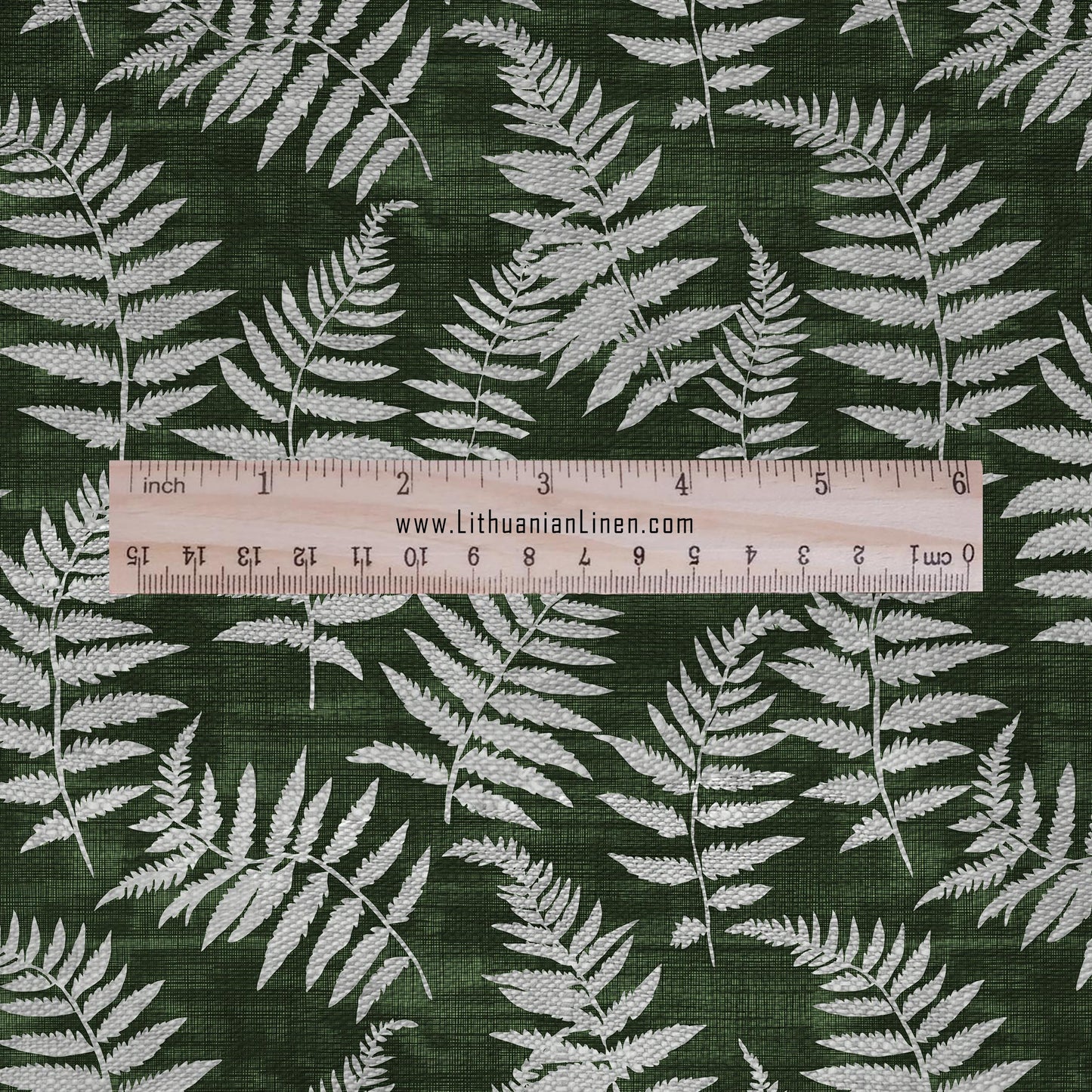 100% LINEN fabric fern leaves print - Greenery print linen Fabric - green gray Linen fabric for dressmaking home textile sewing hobby 2692