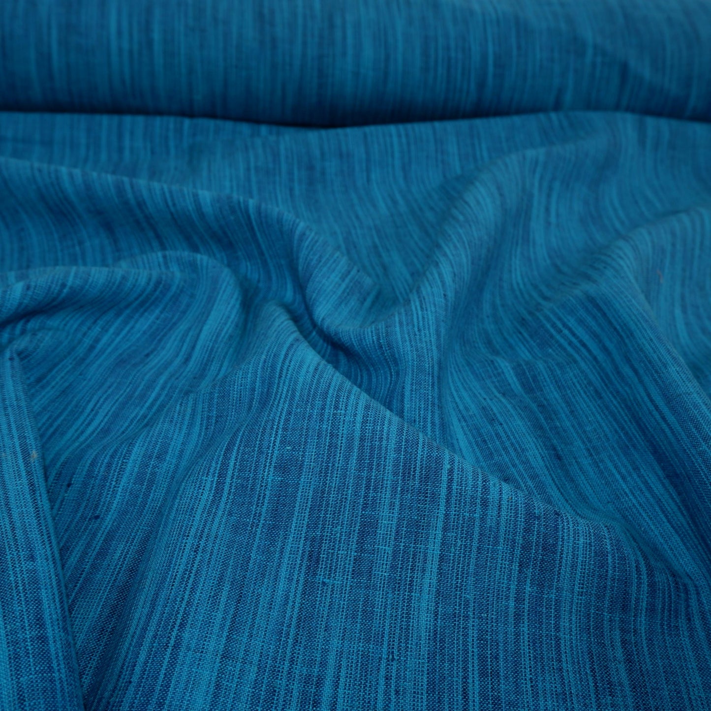 Premium Linen striped Fabric in blue | Naples stripe Medium weight multicolor stripes Copenhagen Stripe
