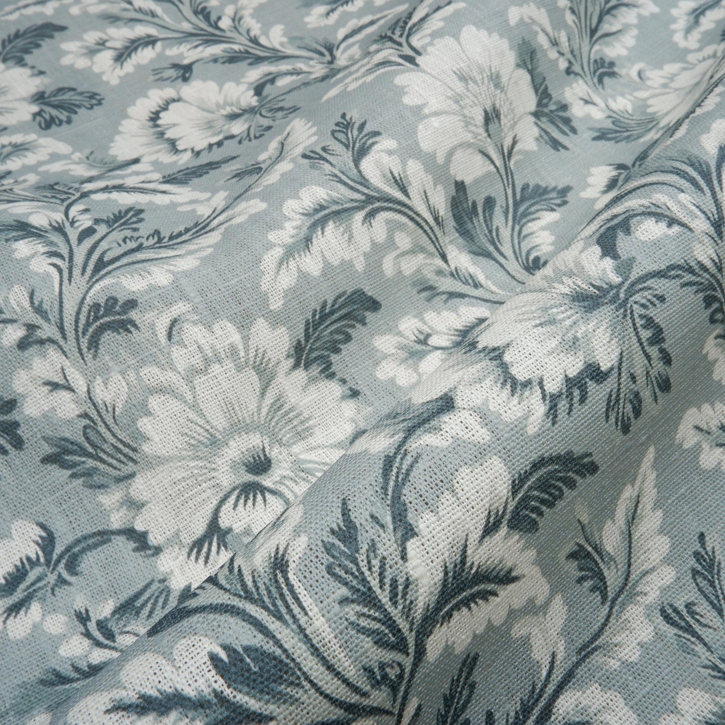 100% LINEN Fabric green floral pattern on linen fabric - floral botanical Fruit heavy linen fabric for upholstery home decor