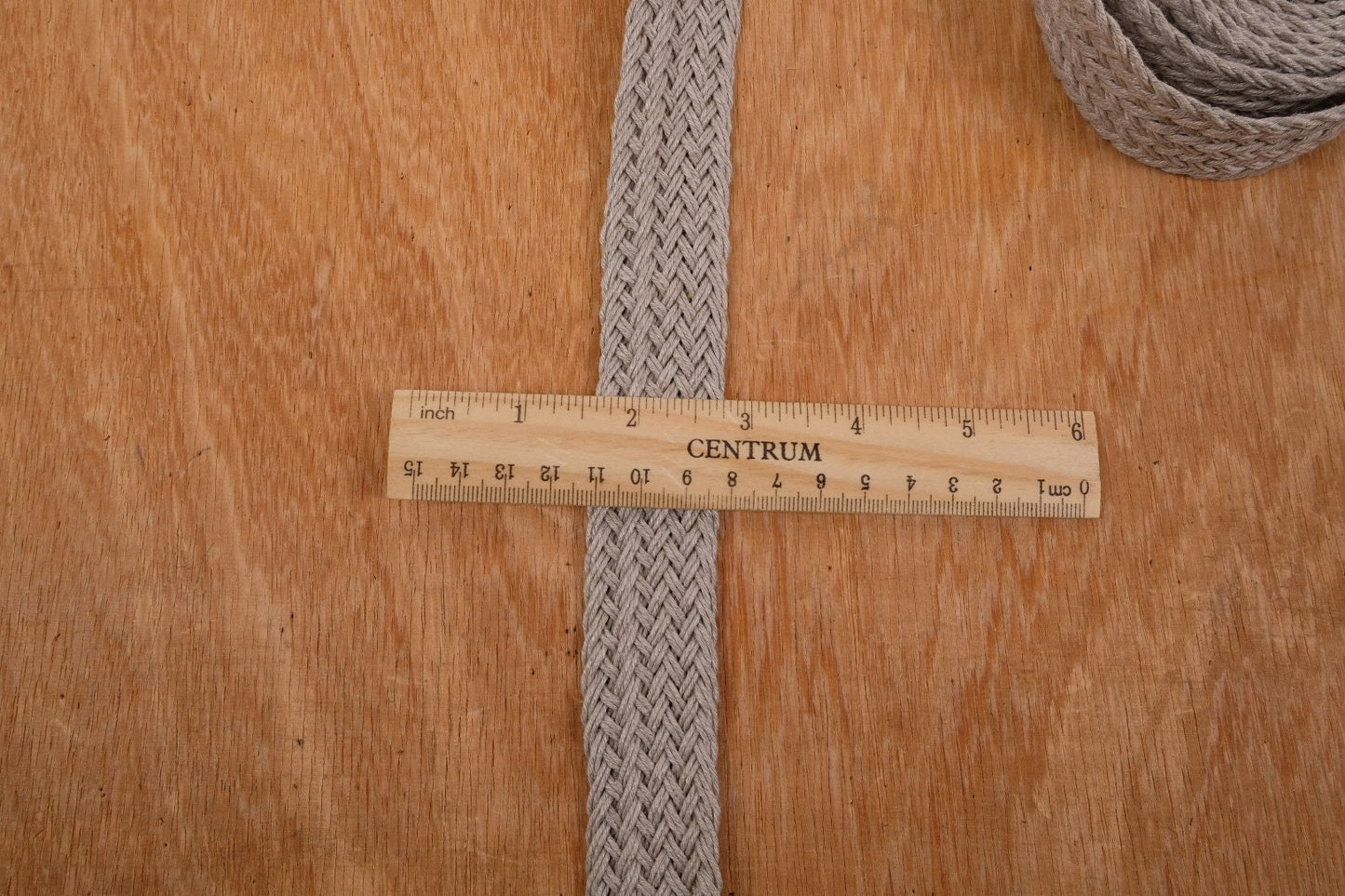 Handwoven Linen FLAT Braided trim for belts, flax cord ribbon in natural undyed linen