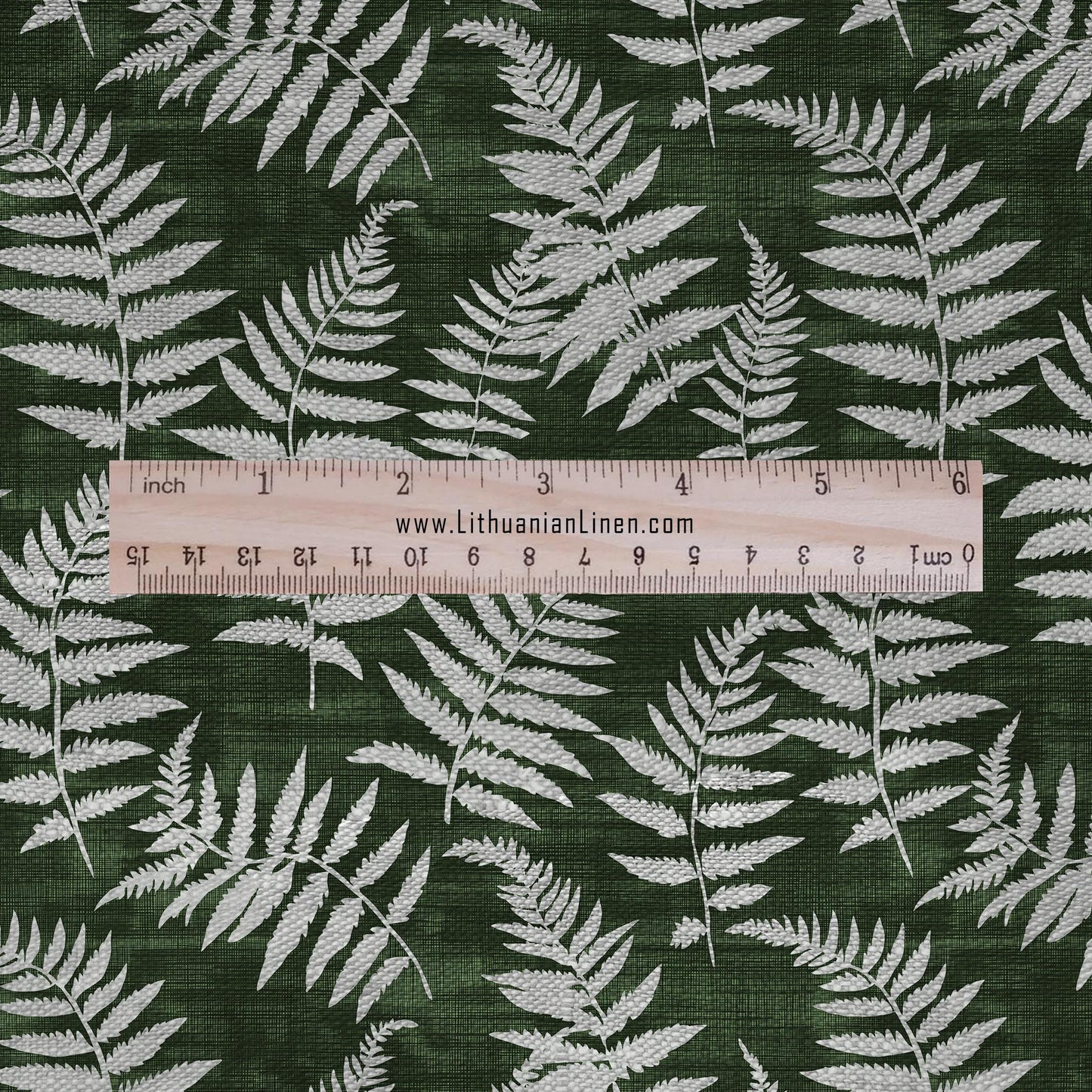 100% LINEN fabric fern leaves print - Greenery print linen Fabric - green gray Linen fabric for dressmaking home textile sewing hobby 2692