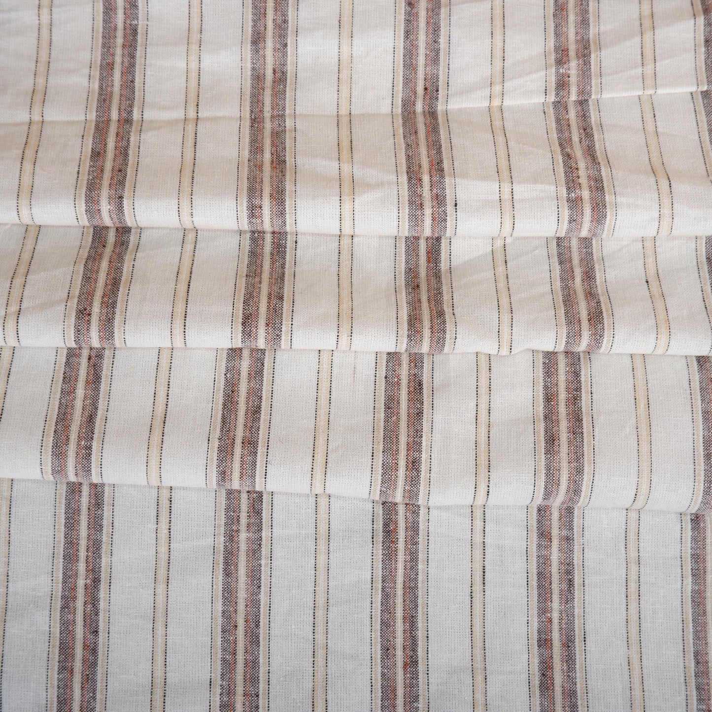 Premium Linen striped Fabric in red navy white | Medium weight multicolor stripes Copenhagen Stripe for clothing home textile