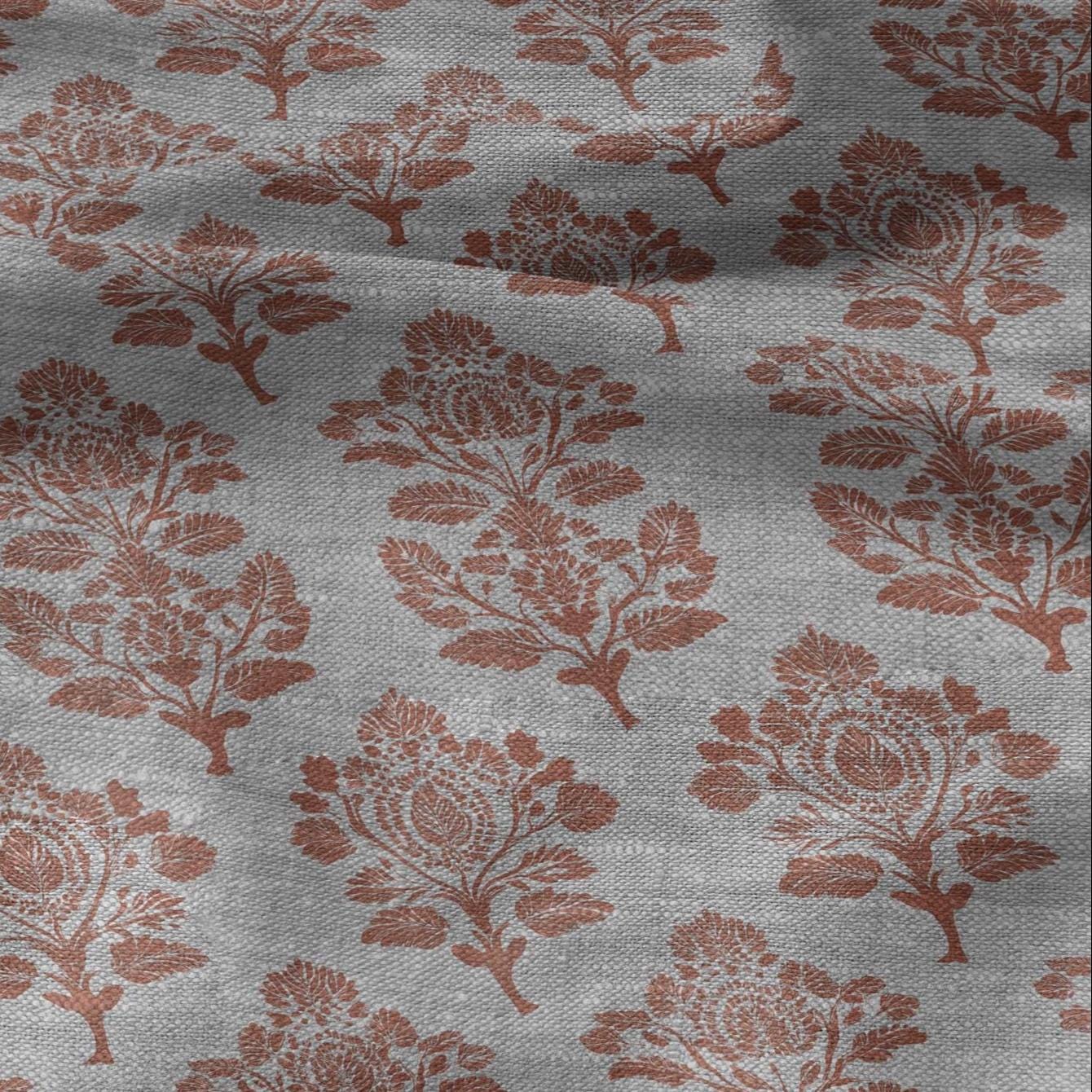 100% LINEN Fabric Pink block print - Heritage indian block print on linen print upholstery curtains dress making
