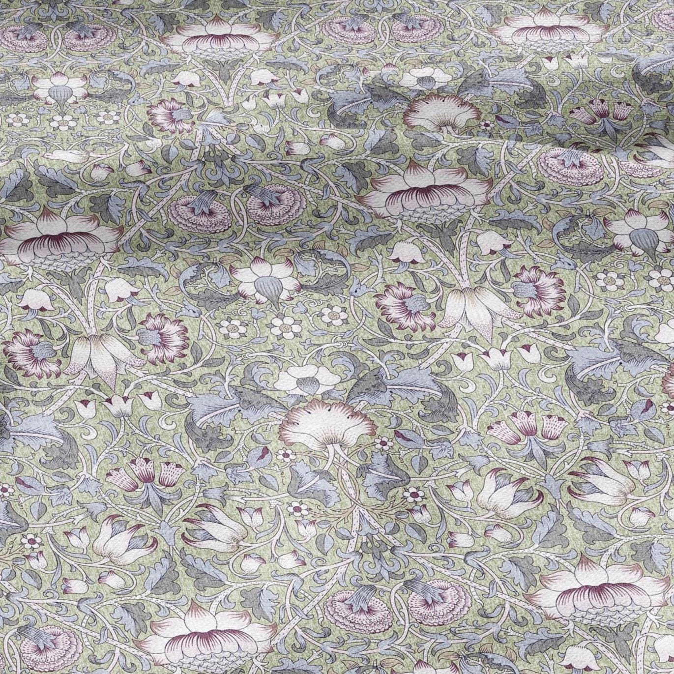 William Morris Lodden blue print on 100% LINEN - Victorian Art crafts linen Fabric - botanical Historical upholstery home textile