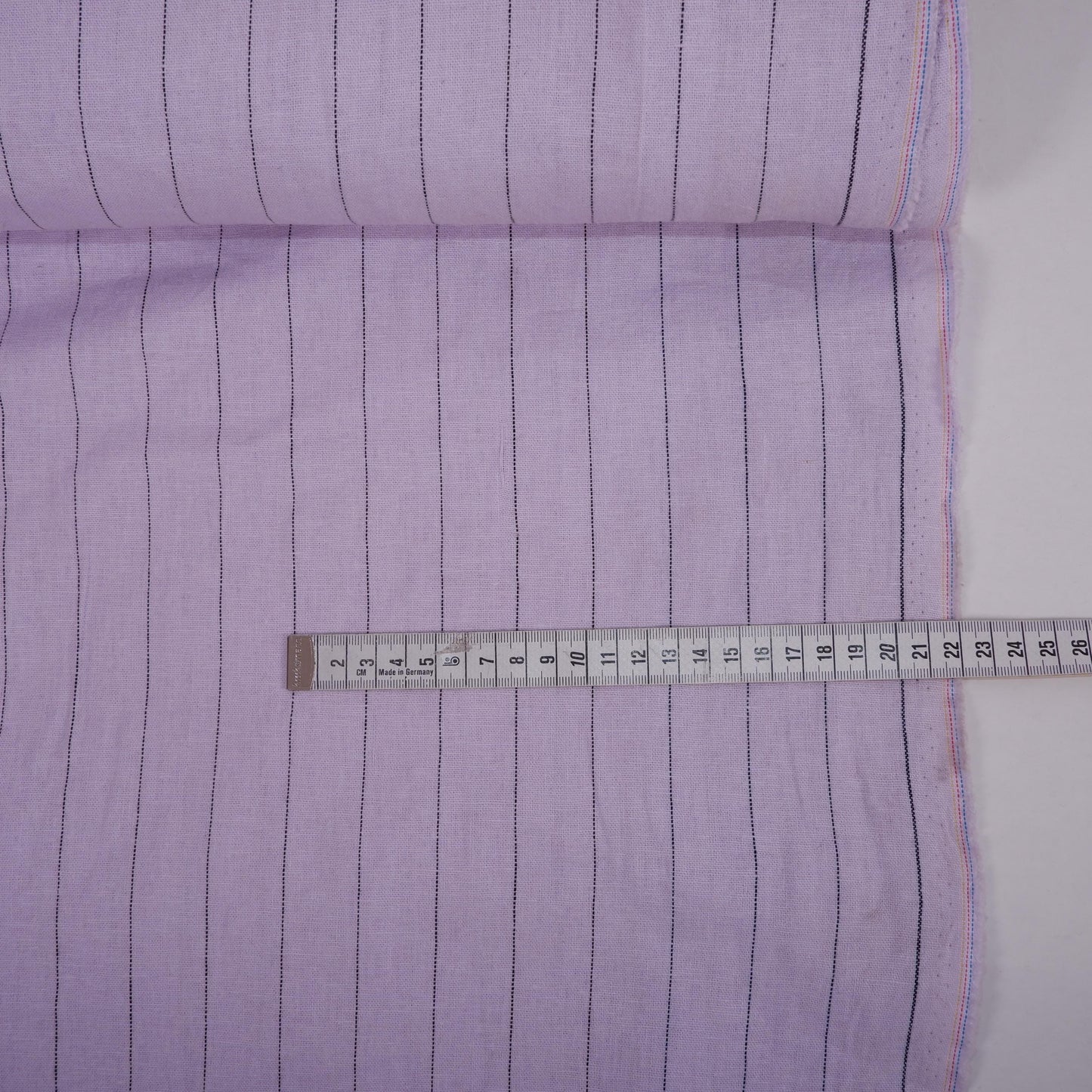 Premium Linen striped Fabric in pale purple | Toulouse stripe Medium weight multicolor stripes Copenhagen Stripe