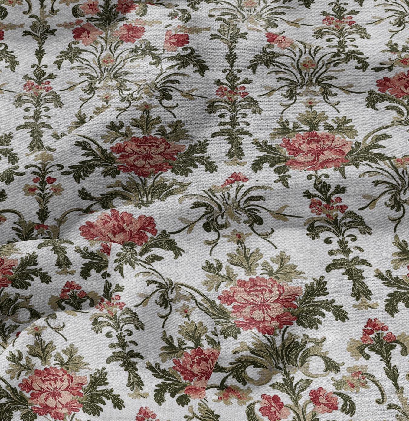 100% LINEN Fabric Regency - french floral linen Fabric by the Yard by LithuanianLinen for upholstery dressmaking curtains home textile