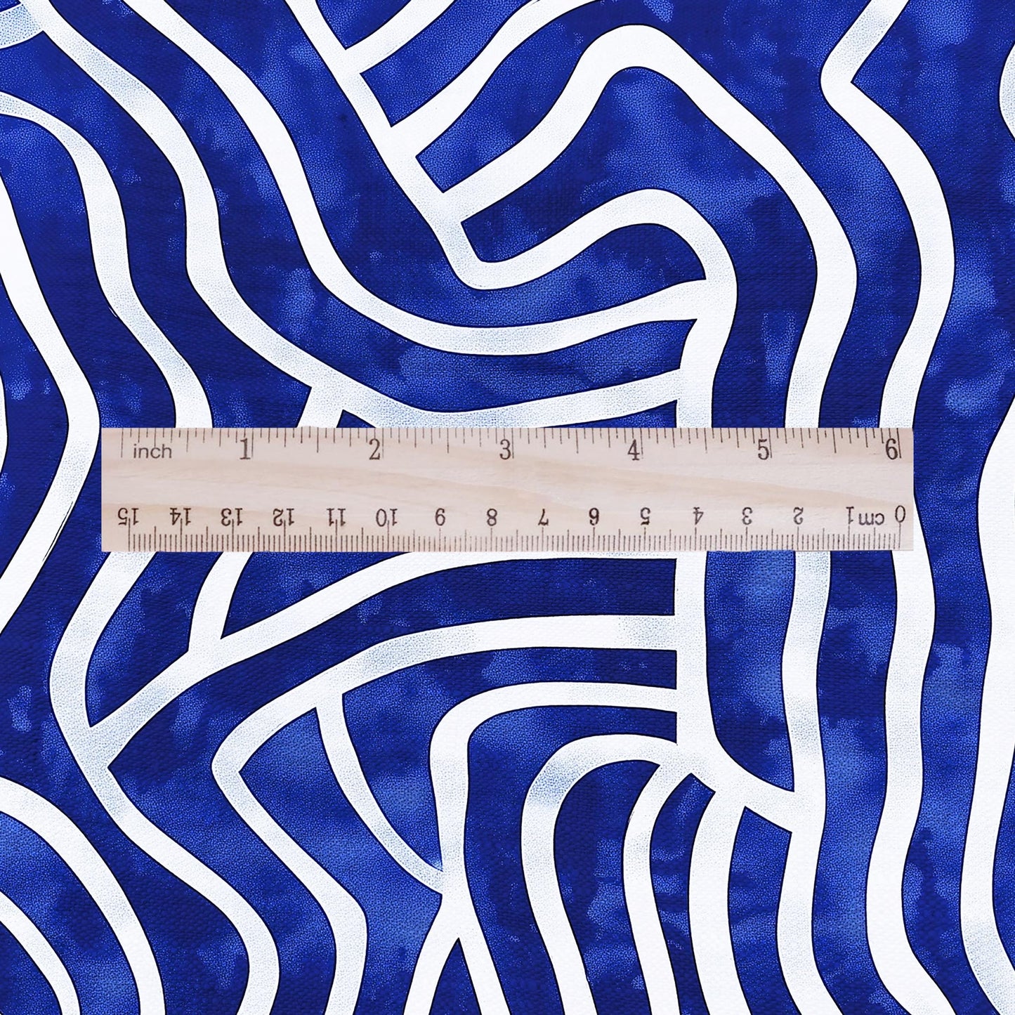 100% LINEN Fabric floral with blue squirl - linen fabric with abstract contemporary print for upholstery home decor curtains dress making