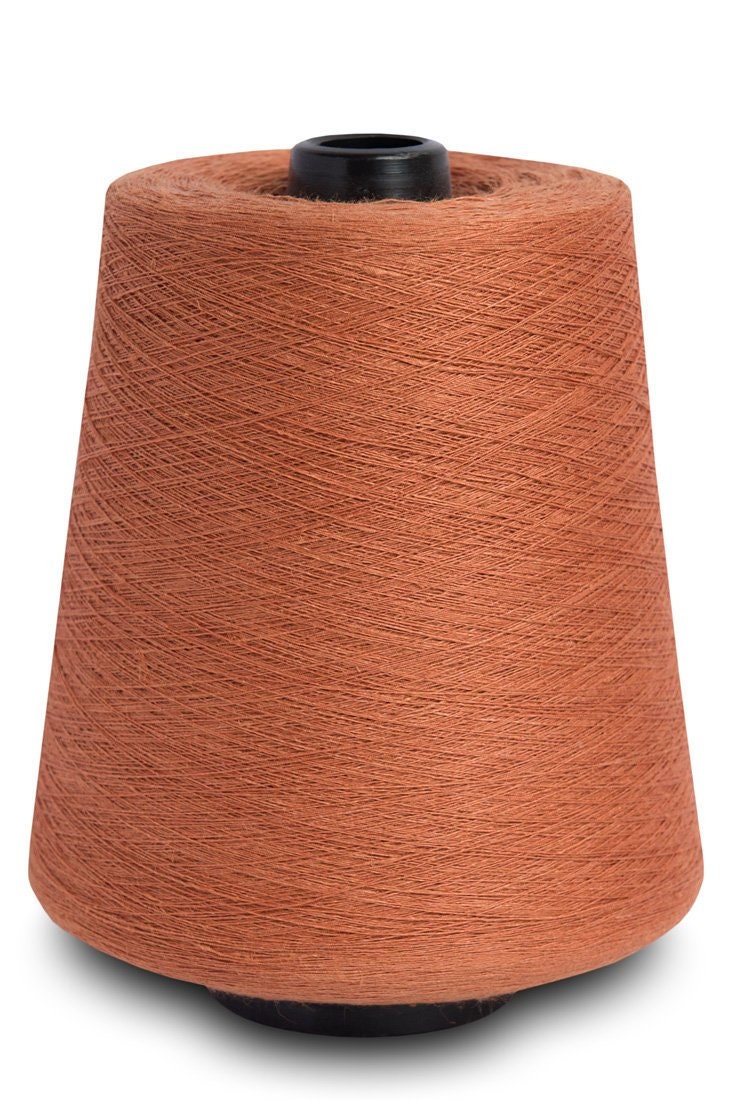 100% linen threads yarn - Dusty brick red