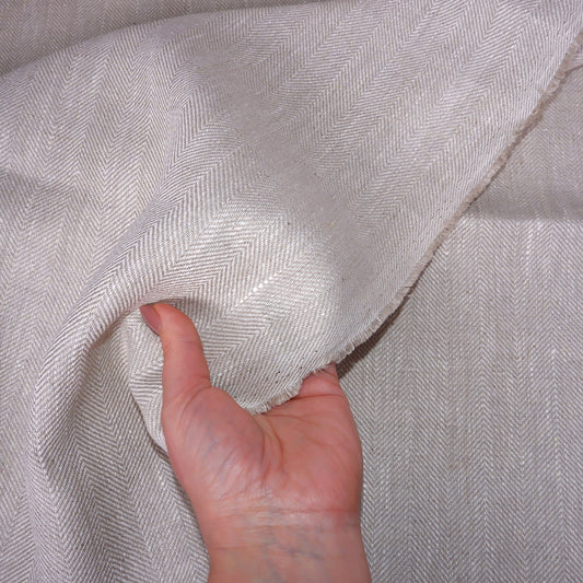 Fishbone 100% linen fabric - Broken twill Herringbone - Black White Blue Grey - Heavy weight, dense. For upholstery, jackets, home textile