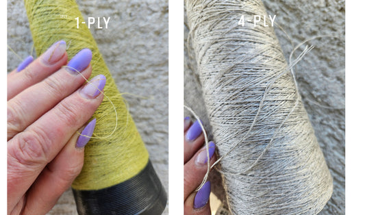 100% linen threads yarn - moss green