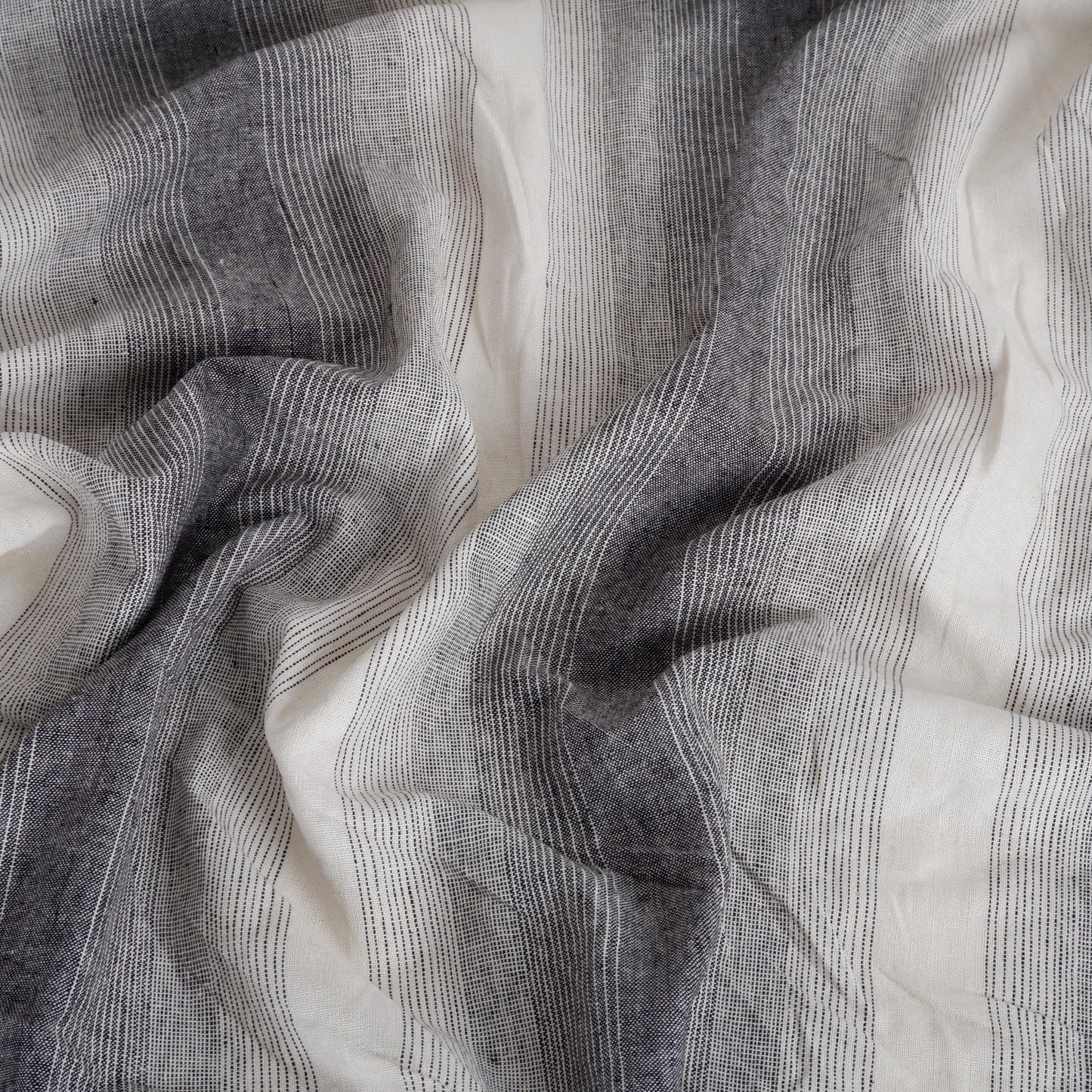 Premium Linen striped Fabric in beige white - Medium weight OMBRE