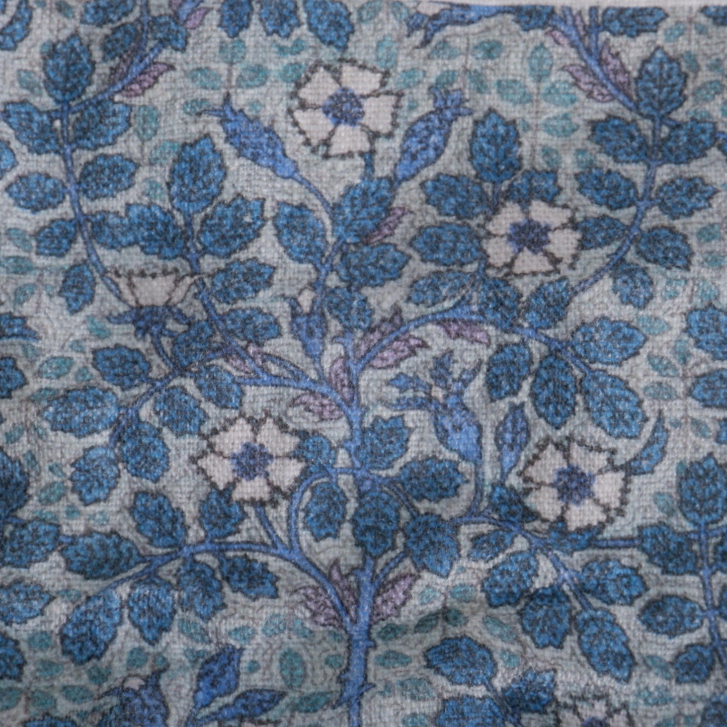 100% linen fabric William Morris Wildroses print - blue floral 2321
