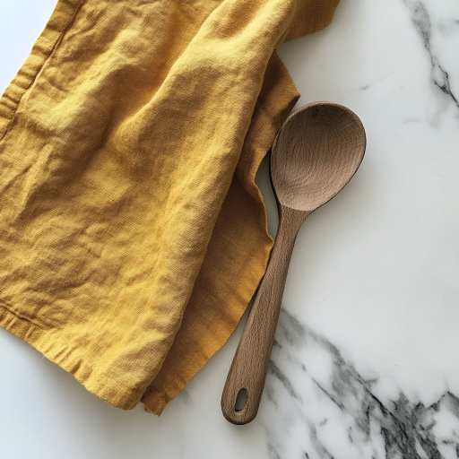 Mustard yellow linen kitchen towel