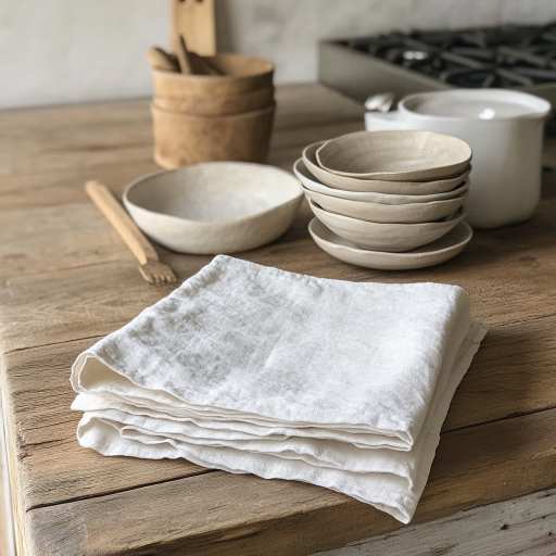 White linen kitchen towel