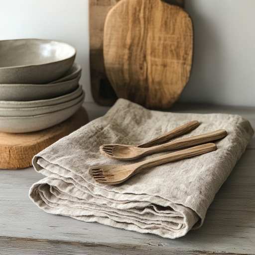Natural linen kitchen towel