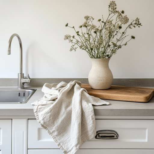 Natural linen kitchen towel